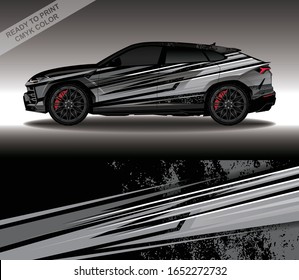 Car wrap decal design vector, custom livery race rally car vehicle sticker and tinting.