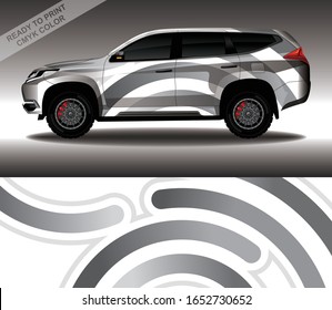 Car wrap decal design vector, custom livery race rally car vehicle sticker and tinting.