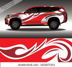 Car wrap decal design vector, custom livery race rally car vehicle sticker and tinting.