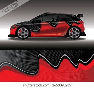 Car wrap decal design vector, custom livery race rally car vehicle sticker and tinting.