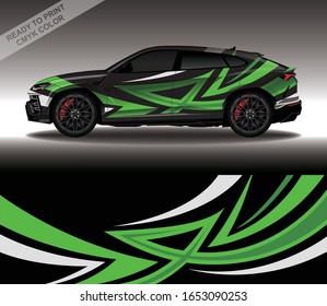 Car wrap decal design vector, custom livery race rally car vehicle sticker and tinting.