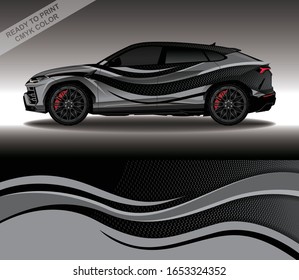 Car wrap decal design vector, custom livery race rally car vehicle sticker and tinting.