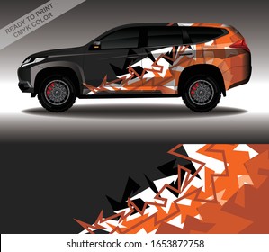 Car wrap decal design vector, custom livery race rally car vehicle sticker and tinting.