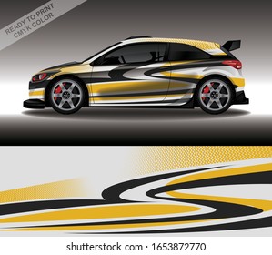 Car wrap decal design vector, custom livery race rally car vehicle sticker and tinting.