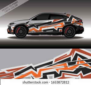 Car wrap decal design vector, custom livery race rally car vehicle sticker and tinting.