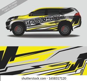 Car wrap decal design vector, custom livery race rally car vehicle sticker and tinting.