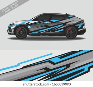 Car wrap decal design vector, custom livery race rally car vehicle sticker and tinting.