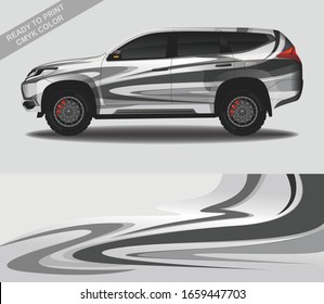 Car wrap decal design vector, custom livery race rally car vehicle sticker and tinting.