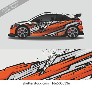 Car Wrap Decal Design Vector, Custom Livery Race Rally Car Vehicle Sticker And Tinting.