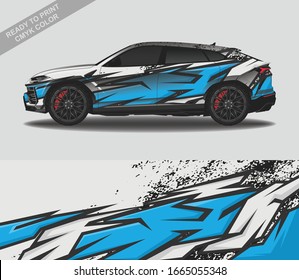 Car wrap decal design vector, custom livery race rally car vehicle sticker and tinting.