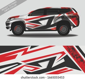 Car wrap decal design vector, custom livery race rally car vehicle sticker and tinting.