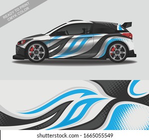 Car wrap decal design vector, custom livery race rally car vehicle sticker and tinting.