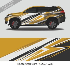 Car wrap decal design vector, custom livery race rally car vehicle sticker and tinting.