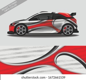 Car wrap decal design vector, custom livery race rally car vehicle sticker and tinting.