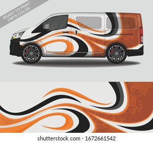 Car wrap decal design vector, custom livery race rally car vehicle sticker and tinting.