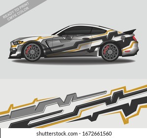 Car wrap decal design vector, custom livery race rally car vehicle sticker and tinting.