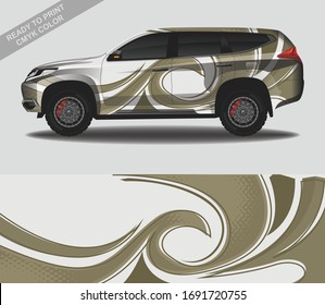 Car wrap decal design vector, custom livery race rally car vehicle sticker and tinting.