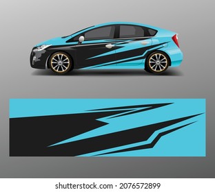 Car wrap decal design vector. Graphic abstract racing designs for vehicle, rally, race, adventure template design vector