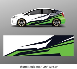 Car wrap decal design vector. Graphic abstract racing designs for vehicle, rally, race, adventure template design vector