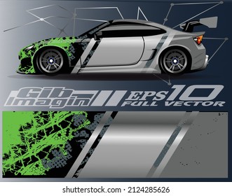 Car wrap decal design vector, for advertising or custom livery WRC style, race rally car vehicle sticker and tinting custom.