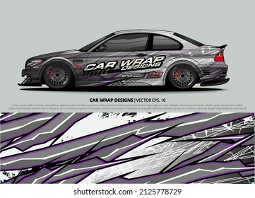 Vector de diseño de calcomanías de ajuste de coches. diseño abstracto de material gráfico de fondo para vehículos, coches de carreras, rally, livery, coche deportivo