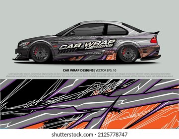 Vector de diseño de calcomanías de ajuste de coches. diseño abstracto de material gráfico de fondo para vehículos, coches de carreras, rally, livery, coche deportivo