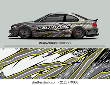 Vector de diseño de calcomanías de ajuste de coches. diseño abstracto de material gráfico de fondo para vehículos, coches de carreras, rally, livery, coche deportivo