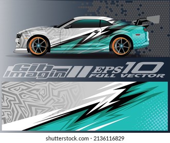 Car Wrap Decal Design Vector, Custom Livery Race Rally Car Vehicle Sticker And Tinting