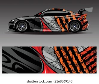 Car wrap decal design vector  custom livery race rally car vehicle sticker and tinting