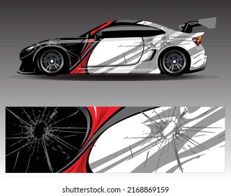 Car wrap decal design vector  custom livery race rally car vehicle sticker and tinting