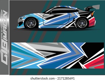 Car wrap decal design vector  custom livery race rally car