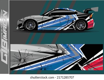 Car wrap decal design vector  custom livery race rally car