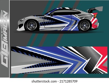 Car wrap decal design vector  custom livery race rally car