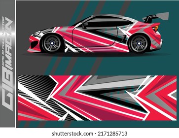 Car wrap decal design vector  custom livery race rally car