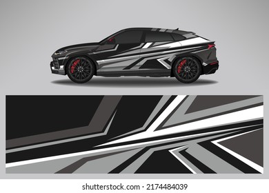 Car wrap decal design vector, custom livery race rally car vehicle sticker and tinting.
