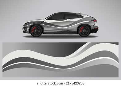 Car wrap decal design vector, custom livery race rally car vehicle sticker and tinting.