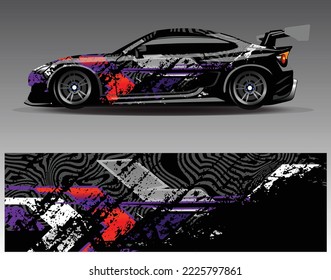 Car wrap decal design vector, custom livery race rally car vehicle sticker and tinting