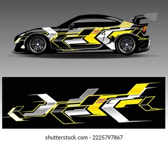 Car wrap decal design vector, custom livery race rally car vehicle sticker and tinting