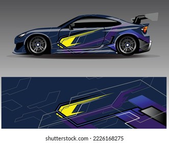 Car wrap decal design vector  custom livery race rally car vehicle sticker and tinting