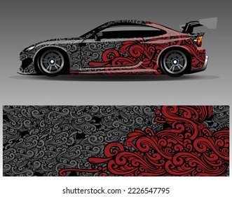 Car wrap decal design vector  custom livery race rally car vehicle sticker and tinting