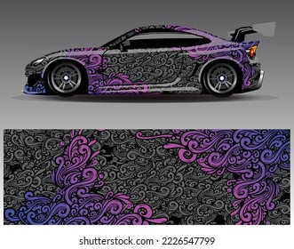 Car wrap decal design vector  custom livery race rally car vehicle sticker and tinting