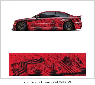 Car wrap decal design vector