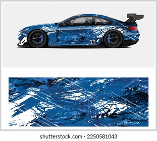 Car wrap decal design vector, custom livery race rally car vehicle sticker