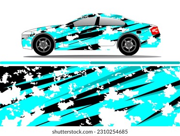 Car wrap decal design vector. Graphic abstract racing designs for vehicle, rally, race, adventure template design vector