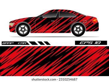 Car wrap decal design vector. Graphic abstract racing designs for vehicle, rally, race, adventure template design vector