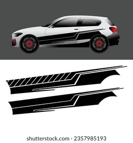 vector de diseño de calcomanías de auto envolvente. pegatinas laterales del cuerpo del coche