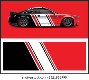 Vector del diseño de la etiqueta del abrigo del coche, vehículo de encargo del rally de la carrera de la librea 