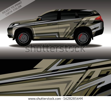 Car wrap decal design vector, custom livery race rally car vehicle sticker and tinting.