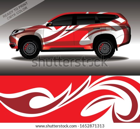 Car wrap decal design vector, custom livery race rally car vehicle sticker and tinting.