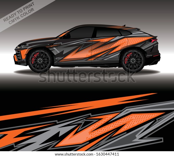 Car wrap decal design vector, custom\
livery race rally car vehicle sticker and\
tinting.